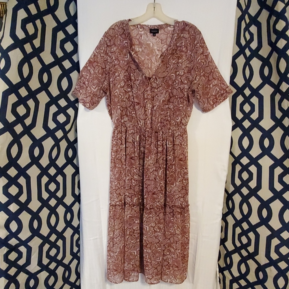 WhoWhatWear Boeheim Semi-Sheer Tiered Dress